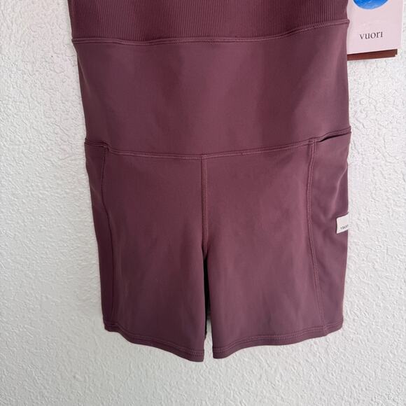 Vuori Studio One Piece Womens XS Ribbed Romper Run Gym Chestnut Extra Small NEW - Picture 6 of 10